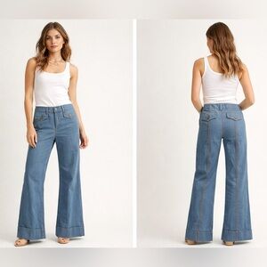 Marc Jacobs Vintage 90s Y2K Light Blue Cotton Wide-Leg Jeans Sz. 2